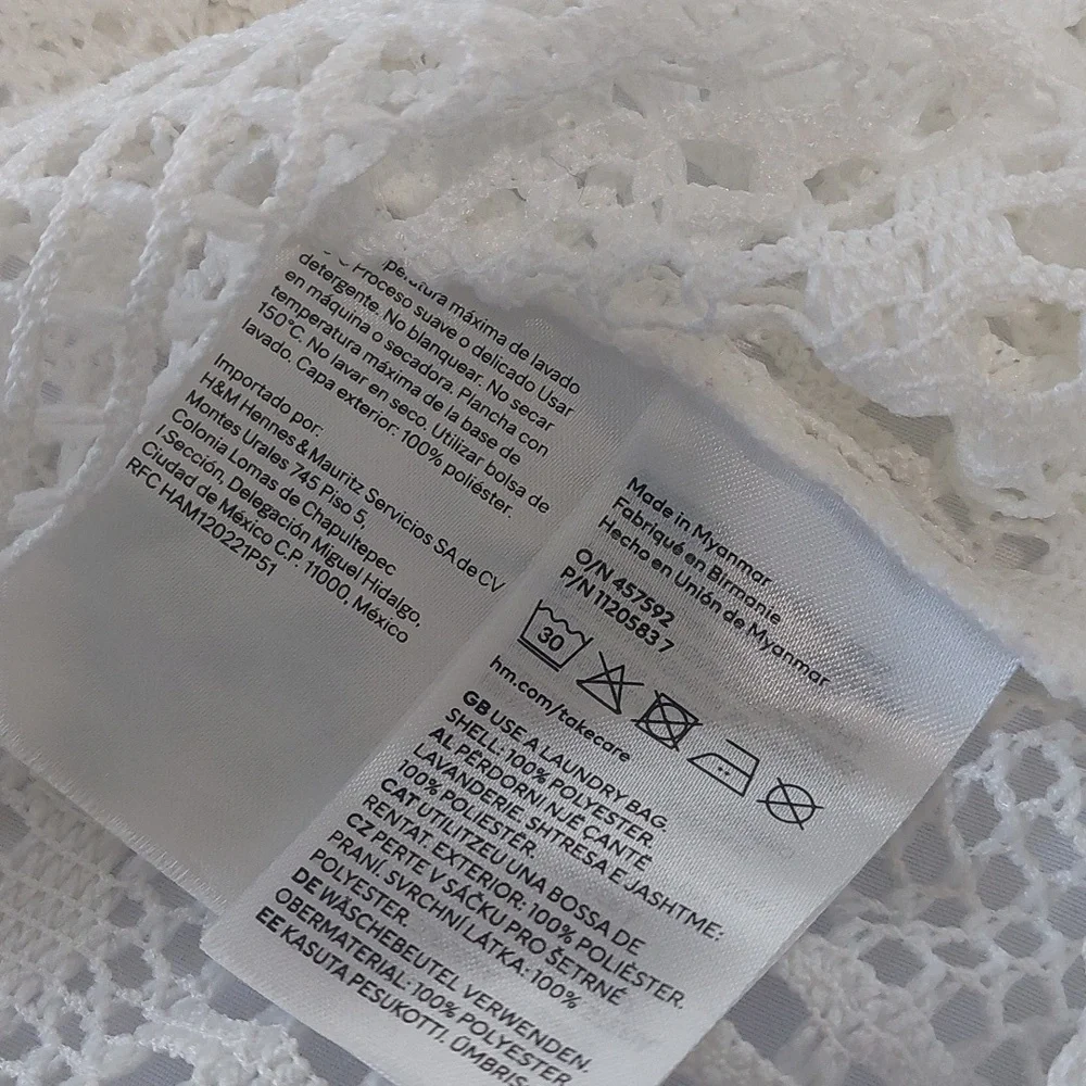 H&M Cream Lace Bolaro Front Tie .Size XS